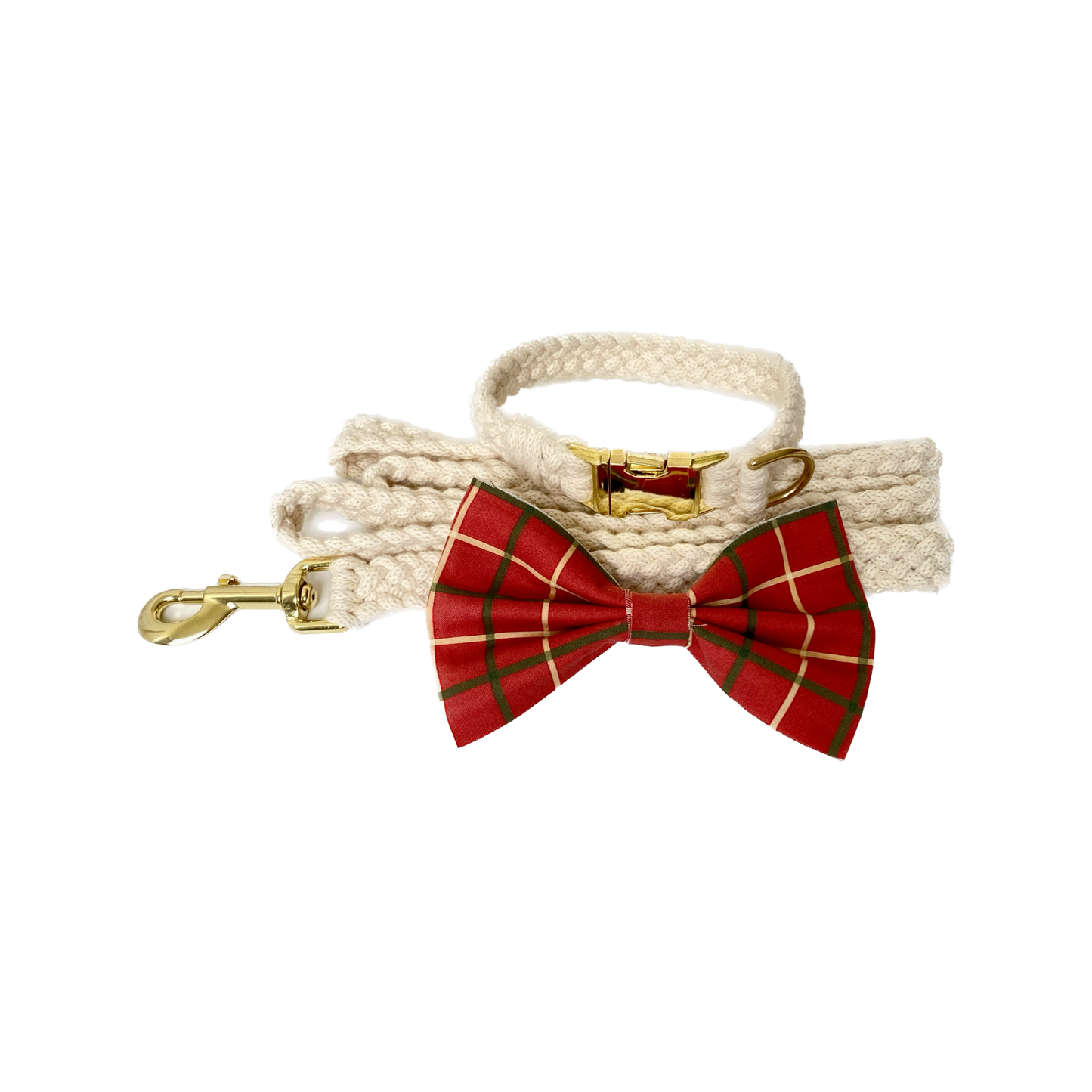 Classic Holiday Collar/Leash + Bow